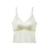 Camisoles Tanks Women's Lace Butterfly Beautiful Back Long Buckle Fashionable and Versatile Fixed Cup Breattable Sports Bra Bandeau