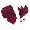 Bow Ties Hi-Tie 2023 Sell Necktie Hanky Cufflinks Set For Men Different Patterns Fashion Style Gravatas Box