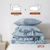 Sängkläder sätter Simpleopulens Linen Set 3st Natural Flax andningsbar king siz