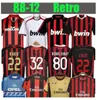 90 91 Retro koszulki piłkarskie koszule 95 96 97 Gullit 01 02 03 12 14 15 Maldini van Basten Piłka nożna Kaka Izaghi 06 07 Pirlo Shevchenko Baggio AC Milans koszulka