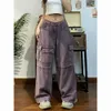 Womens Jeans Cargo Pants Women Clothing High Street Vintage Hip Hop Washed Old Baggy Casual Wide Leg Waisted Woman 230829