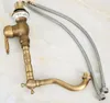 Keukenkranen Antiek Messing Retro Kraan Badrandcombinaties Sink Mixer Badkamer Enkel Handvat Gat Draaibare Kranen Lnf611