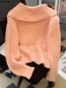 Kvinnors stickor Kvinnor Elegant Sweet Sticke Cardigan 2023 Autumn Winter Korean Fashion Doll Collar Sweater Coat Casual Button Jumpers Tops