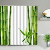 Shower Curtains Chinese Style Green Bamboo Series Shower Curtain Set Waterproof Home Bathroom Decor Curtains With Popular Bath Accessories R230830