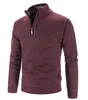 Pulls pour hommes demi-fermeture éclair col montant pull tricoté pull couleur unie col montant décontracté cachemire 230830