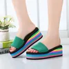 Zapatillas Verano Mujer Sandalia Plataforma Baño Cuña Playa Chanclas Tacón Alto Zapatos Diapositivas EVA Moda Casual Negro