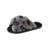 Leopard Print Woolen Slipper Kobiet i zimowy dom termiczny zużycie Hal Flat Fashion Floor Botton