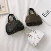 Simple Korean Style Western Style Girl's Crossbody Bag Printed Mini Princess Shell Bags Portable Decorative Coin Purse