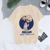 Men's T-skjortor unisex x killua zoldyck t-shirt män harajuku kurapika tshirt söt anime hisoka skjorta grafiska topp tees man 90s