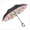 Guarda-chuvas C Handle Invertido 46 Cores Proteção Não Matic Sunny Umbrella Paraguas Rain Reverse Design Especial Drop Delivery Home Ga Ot3Lg