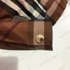 2023 BBR Nya Autumn Jackets Märkesdesigner Kontrast Plaid Collar Jackets Långärmad blixtlås Jacka High End Cool Women Motorcykeljackor Brown Color Size S M L