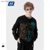 TION Kerst Trui Voor Mannen Vrouwen Herfst Leuke Graffiti Truien Mannen Vintage Gebreide Oversized Trui Mannen Streetwear Q230830