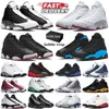 with box jumpman 13 basketball shoes for men 13s sneakers Playoffs Black Flint University Blue Wolf Grey Playground Bred Court Purple mens outdoor sports trainers
