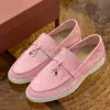 デザイナーシューズLORO LOAFER MEN LOAFERS SUEDE MULES女性スリップオンシューズレイジーモカシンサマースリッパフラットMULE PIANAスライドクラシックスライドバケーションサンダル