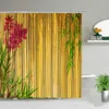 Shower Curtains Chinese Style Green Bamboo Series Shower Curtain Set Waterproof Home Bathroom Decor Curtains With Popular Bath Accessories R230830