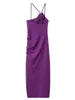 Abiti casual Viqwqii Abito slip da donna Senza maniche Spacco monospalla Fiore senza schienale Cocktail lungo estivo