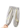 Byxor 2023 Summer Children s Ice Silk Anti Mosquito Pants Boys Knickers Girls Casual Pants Loose Sport 230830