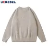 Mężczyzn Swetery Jacquard Knitted Sweter męskie jesienne zima luźne luźne swobodne długie rękawy High Street Okrągła szyja Mężczyźni 230830