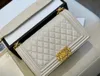 أعلى جودة فاخرة LE Boy Bag Bag Womens Counter Contter Lame Ceilted Caviar Lambskin Crossbody Crossbod