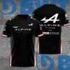 fw23 Mens T-Shirts 2023 Summer White Formula 1 Alpine F1 Racing Team Mens Outdoor Sports Short Sleeve T-Shirt. High Quality Clothing