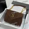 2023-FLAP Women Shoulder Bag Suede Quilted Vintage Portable Crossbody Classic Luxury Handbag Coin Purse Card Holder Evening Clutch 25cm
