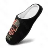Chinelos Bandeira Americana Crânio (2) Sandálias De Pelúcia Casual Manter Sapatos Quentes Térmicos Mens Mulheres Chinelo Moda Anime Sapato