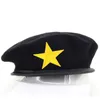 Basker av hög kvalitet ull mode armé möss stjärna emblem sjöman dansföreställning hat trilby chapeau för män kvinnor unisex 230829