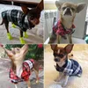 Abbigliamento per cani Abbigliamento per animali domestici Camicia T-shirt scozzese classica Cappotto per gambe Abbigliamento primaverile e autunnale Forniture in cotone