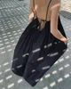 Casual Kleider WAKUTA Japanische Dünne Strand Lange Spitze Up Lose Strap Robe Femme 2023 Sommer Urlaub Stil Faule Vestidos