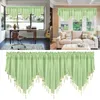 Curtain 3PC Solid Color Finished Drapery 51x24 Bedroom Home Decor Triangle Screen Kitchen Short