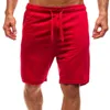 Herren-Shorts, einfarbig, lässig, Sport, 5 Zoll, lockerer Strand-Kordelzug, Herren-Badeshorts
