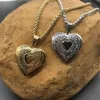 Navel Bell Button Rings Love Heart Secret Message Locket Halsband Pendant DIY P O BILD VINTAGE Gift för älskare Par Anpassad 230830