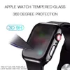 För Apple Watch Cases 8 7 6 5 4 3 2 1 SE 45 mm 41mm 38mm 40mm 42mm 44mm Ultra 49mm Bumper Tempered Glass Screen Films Protector Full täckning med detaljhandelsförpackning