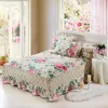 Jupe de lit en coton à volants, couvre-lit à fleurs, drap plat, housse de matelas, literie de princesse, taie d'oreiller, plus de couleurs