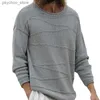 Pullover Men Fall/Winter 2023 New Sweater Mens Crewneck Long Sleeve Pullover Knit Muscles Mens Bottom Sweater Q230830
