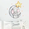 Wall Stickers Cartoon Animal Decals Bunny Elephant Moon for Baby Boy Bedroom Girl Room Decoration Kids Wallpaper 230829