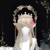 Sun Godmother's Crown Tiaras Headpiece Lolita KC Gold Halo Headband Virgin Mary Gothic Headwear Fairy Goddess Hair Accessories