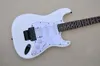 Guitare électrique blanche à 6 cordes, avec manche en palissandre festonné Floyd Rose, Pickguard en perles blanches personnalisable