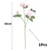 Decorative Flowers European Style Artificial Flower 3-Head Western Peony Imitation Wedding Home Living Room Bedroom Silk Plants 5Pcs