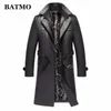 Hommes en cuir Faux cuir Batmo arrivée automne hiver en cuir véritable trench-coat épais hommes veste en cuir hommes long pardessus plussize S5XL 230831