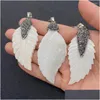 Charms Naturel Shell Pendentif DIY Collier Bijoux Fabrication Feuille Forme Strass D'eau Douce Designer En Gros Drop Livraison Conclusions Co Dhbcj