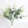 Decorative Flowers Artificial Eucalyptus Silver Dollar Leaf Greenery Plant Holiday Wedding Home Decoration Accessories