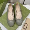 Designer Womens Flat Bottom Ballet Shoes Dress Shoes Luxury Striped Leather Sheepskin Wedding Party Loafers