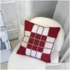 Letter Designer Pillow Bedding Home Room Decor Pillowcase Couch Chair Sofa Orange Car Thick Cashmere Cushion Mtisize Men Women Casual Dhb1L