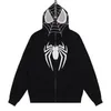 Dames Hoodies Sweatshirts Y2K Hoodie Persoonlijkheid Spider Print Harajuku Mode Jas Punk Paar Volledige Zip Up Tops Kawaii Kleding 230830