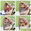 Keychains Lanyards Trendy Rainbow Tassel For Women Boho Rame Weaving Car Keyring Holder Bag Wallet Purse Jewelry Gift Girls Drop Del Dhhwz