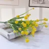 Dekorativa blommor 3 grenar Artificial Flower 7-grenning Plastisk falsk lotus livtro faux växt för hemma balkong trädgård bröllop dekor