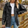 Women's Jackets Vintage Classic Long Sleeve Loose Button Pocket Denim Jacket Wax Jean For Women Womens Color