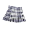 Jupes Harajuku femmes taille haute femme Plaid jupe plissée été a-ligne femme Mini Preppy Style dames