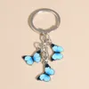 Keychains Lanyards Cute Keychain Colorful Butterfly Key Ring Enamel Flying Animals Chains For Women Girls Handbag Accessorie Handmade Jewelry 230831